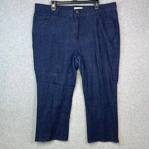 St John's Bay Jeans Womens 20W Blue Denim Stretch Straight Leg Fly Button 41x23‎